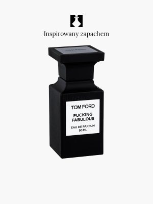 Czarny flakon perfum z białą etykietą z napisem 749 EAU DE PARFUM 50 ML. Nad butelką znajduje się polski tekst: Inspirowanym zapachem.